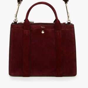 VGUC - THEORY BURGANDY MINI WEST BAG IN SMOOTH CALF